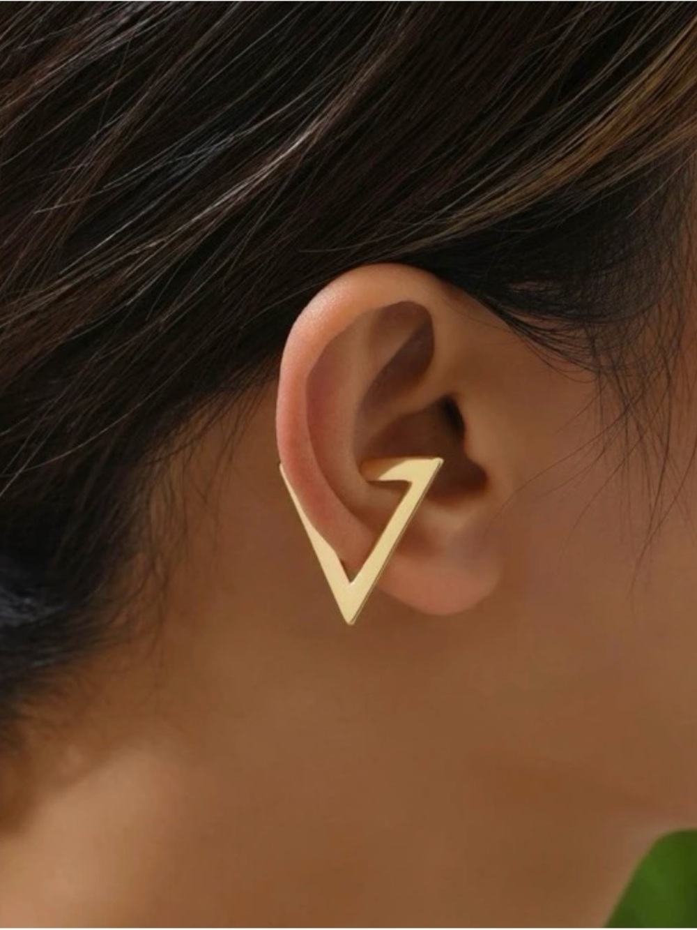 Gold plated, V-Shaped Minimalist Ear Cuff - Women Jewelry
